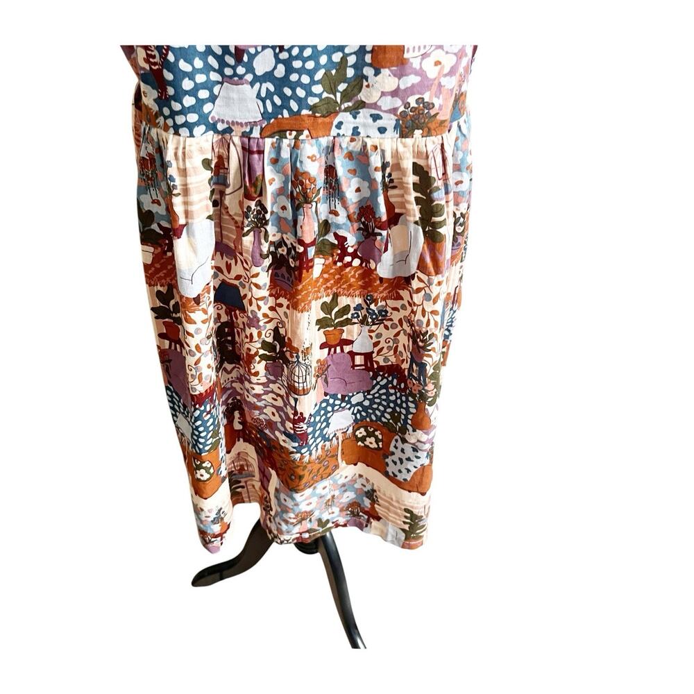 Princess Highway Modcloth Babyoll Dress “Lounging Cat Lair”Cottagecore Size 10 - Picture 8 of 11